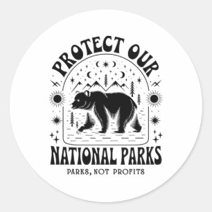Sticker Rond Protéger nos parcs nationaux Défundre Doge Parcs e
