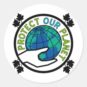 Sticker Rond Protéger notre planète