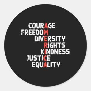 Sticker Rond Protestation Amérique Courage Liberté Droits Résis