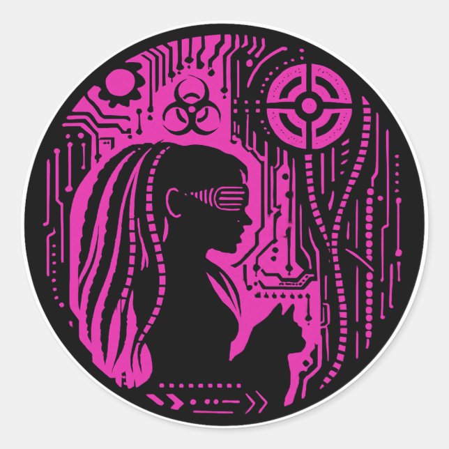 Sticker Rond Protocole Neon Dread (Devant)