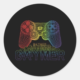 Sticker Rond Proud Gaymer, Jeu Gay pride