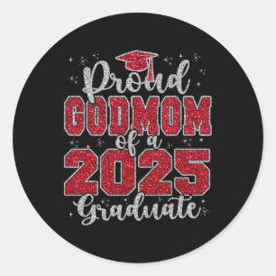 Sticker Rond Proud Godmamie D'Un Diplômé De 2025 Prom Senior G