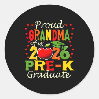 Sticker Rond Proud grandma of 2026 pre-k graduate mothers day