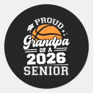 Sticker Rond Proud Grandpa Of A 2026 Senior Basketball Graduate