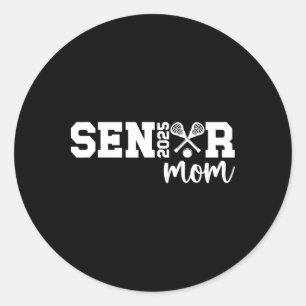 Sticker Rond Proud Lacrosse Senior Mom 2025 Lacrosse Player Sen