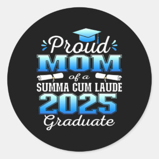 Sticker Rond Proud Mom 2025 Summa Cum Laude Cl 2025 Graduate Lo