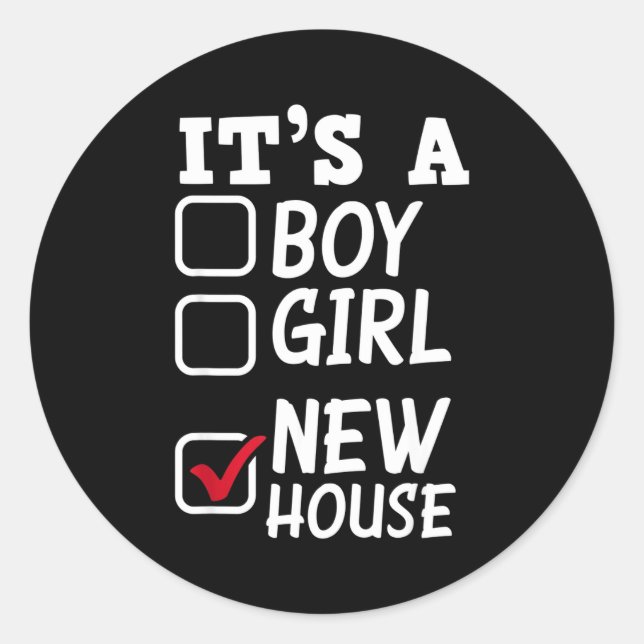 Sticker Rond Proud New Homeowner New House Funny New Homeowner  (Devant)