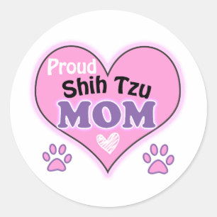 Sticker Rond Proud Shih Tzu mom
