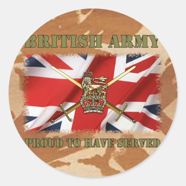 Sticker Rond Proud to have served.UK (Devant)