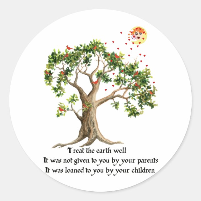 Sticker Rond Proverbe kenyan de nature (Devant)