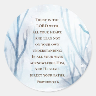 Sticker Rond Proverbes 3:5-6 Faites confiance au Seigneur avec 