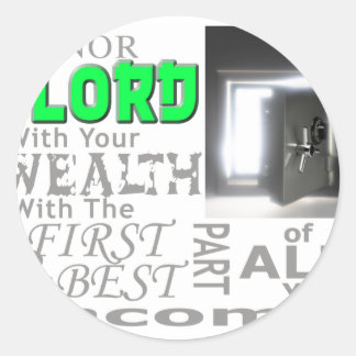Sticker Rond Proverbes 3:9 Honore l'Éternel de ta richesse, ave