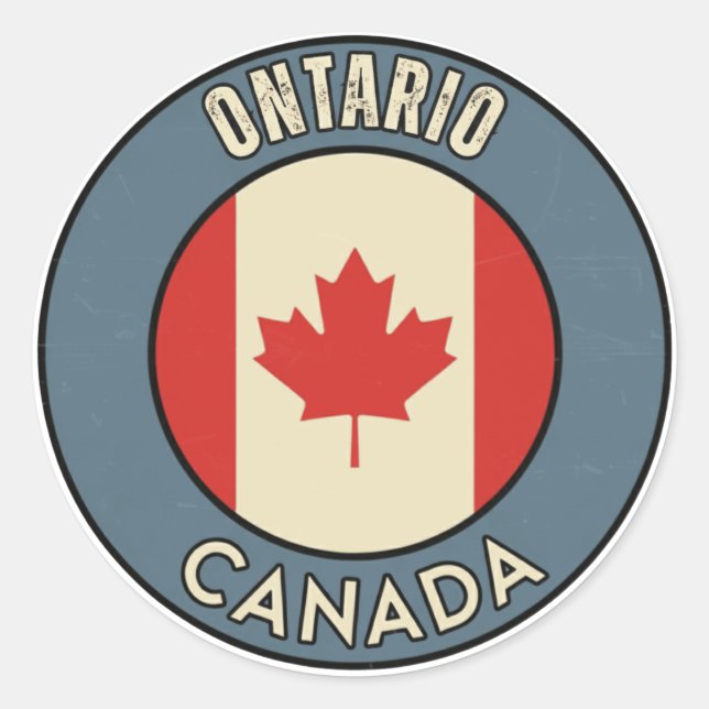 Sticker Rond Province de l'Ontario Canada (Devant)