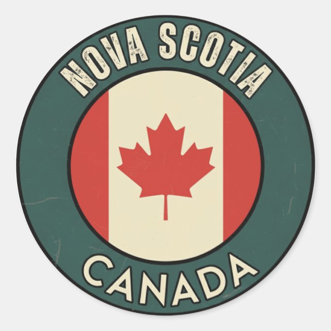 Sticker Rond Province de Nouvelle-Écosse Canada (Devant)