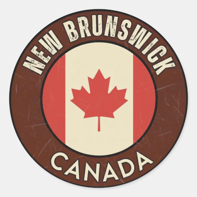 Sticker Rond Province du Nouveau-Brunswick Canada (Devant)