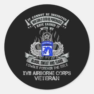 Sticker Rond Prown Pour toujours Le Titre 18e Corps aéroporté U