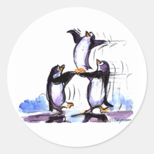 Sticker Rond prymid de pingouin