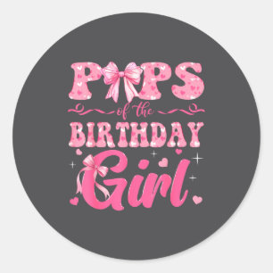 Sticker Rond Ps De La Famille De La Fille D'anniversaire Nk Coq