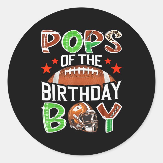 Sticker Rond Ps Of The Birthday Boy Game Day Football Lover  (Devant)