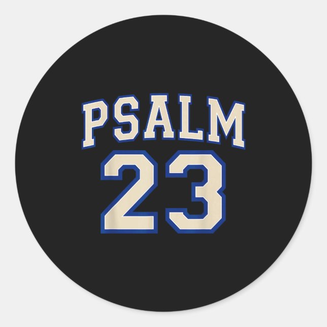 Sticker Rond Psalm 23 Christian Faith Ivory And Blue Varisty Le (Devant)