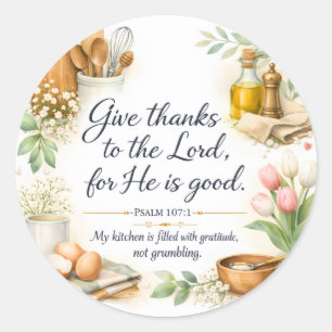 Sticker Rond Psaume 107:1 Verset biblique, Décoration juive mes