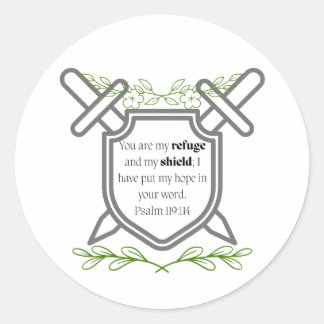 Sticker Rond Psaume 119 Refuge & Bouclier