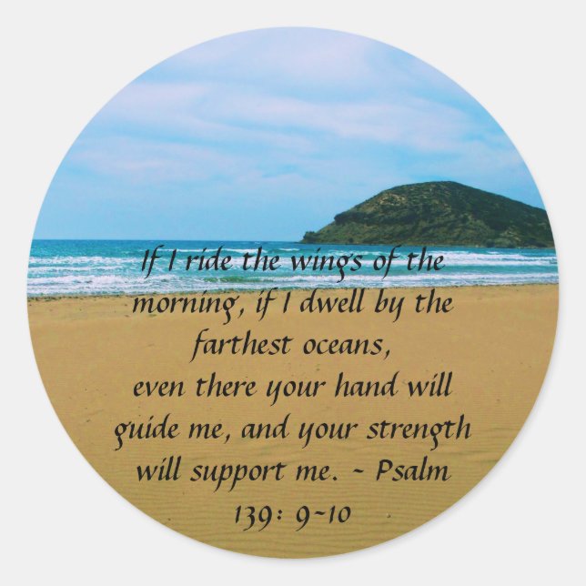 Sticker Rond Psaume 139 : 9-10 BELLE CITATION BIBLIQUE (Devant)