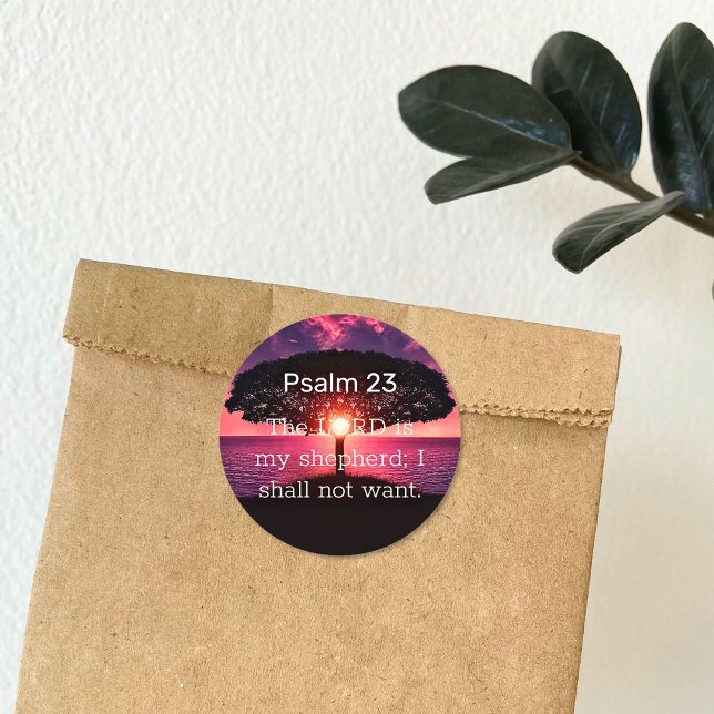 Sticker Rond Psaume 23 Arbre couché de soleil (Créateur téléchargé)