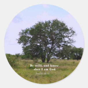 Sticker Rond Psaume 46:10 Citation biblique Inspirationnelle
