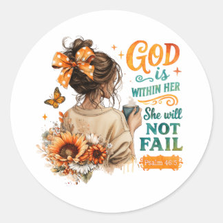 Sticker Rond Psaume 46:5...