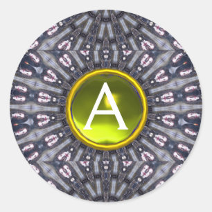 Sticker Rond PSYCHÉDELIQUE KALEIDOSCOPE /MYSTIC MEMORIE monogra