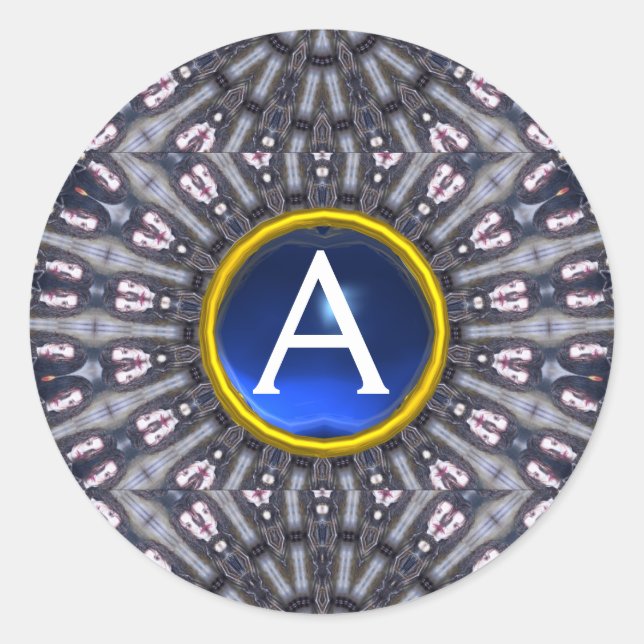 Sticker Rond PSYCHÉDELIQUE KALEIDOSCOPE /MYSTIC MEMORIE monogra (Devant)