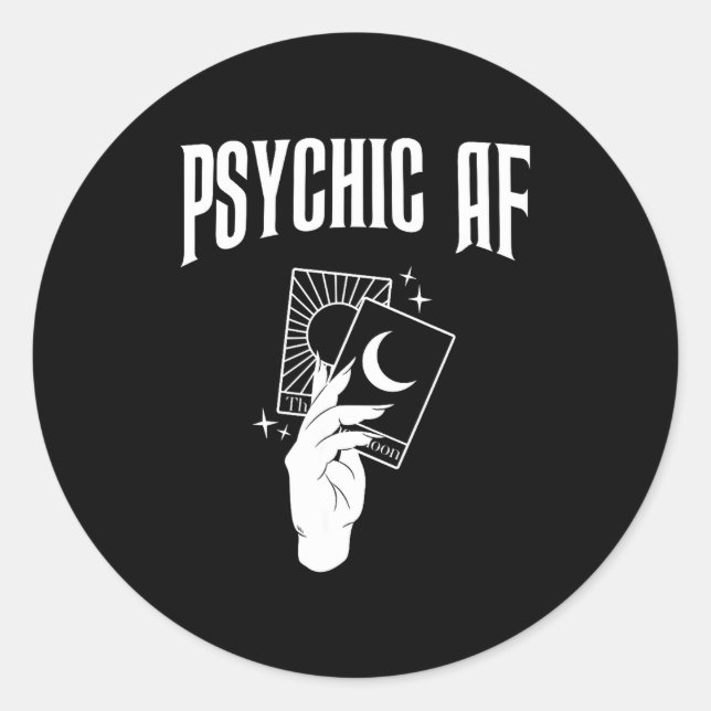Sticker Rond Psychic Af Funny New Age Occult Tarot Clairvoyant  (Devant)
