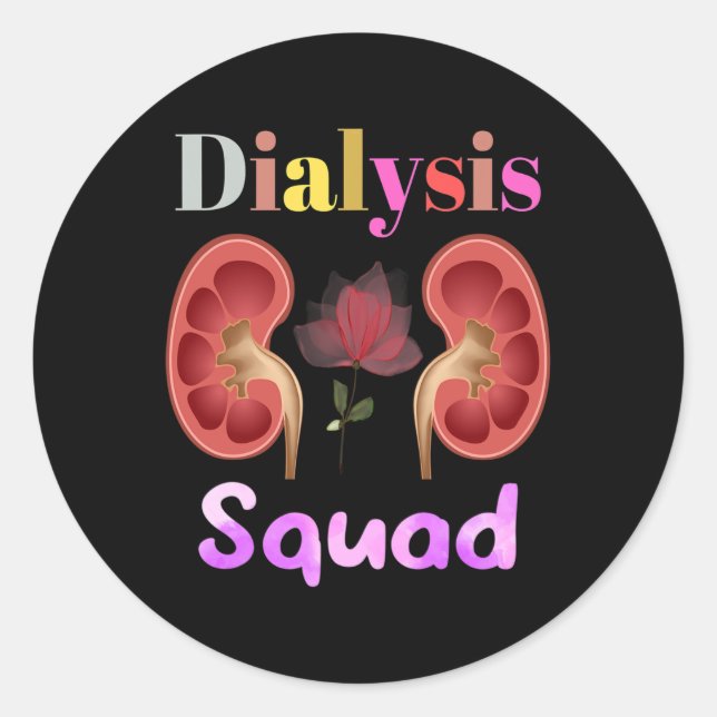Sticker Rond Psychologie de l'équipe de dialyse Néphrologie Mal (Devant)