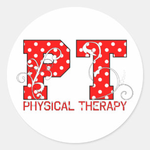 Sticker Rond PT en Pois rouge et blanc