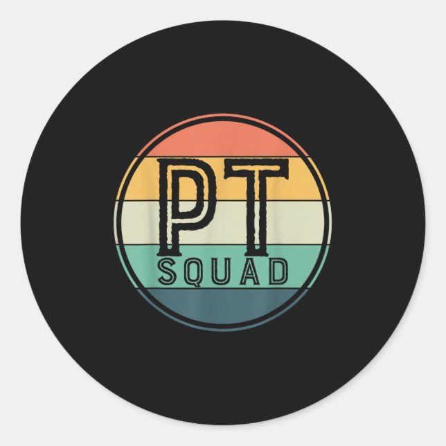 Sticker Rond Pt Squad Retro Physical Therapy  (Devant)