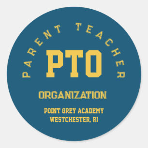 Sticker Rond PTO Parent Teacher Organisation École Personnalisé
