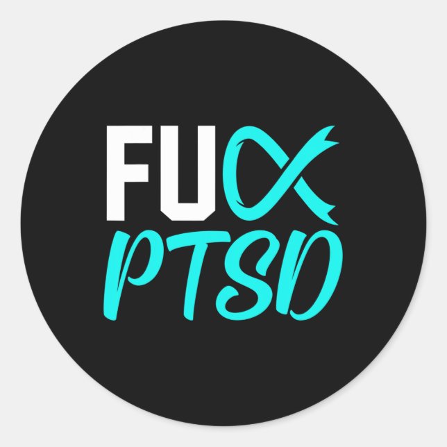 Sticker Rond Ptsd Post Traumatic Stress Disorder Sensibilisatio (Devant)
