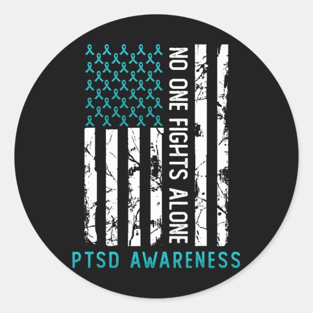 Sticker Rond Ptsd Post Traumatique Stress Disorder Sensibilisat (Devant)
