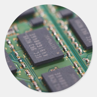 Sticker Rond Puces de mémoire de l'ordinateur