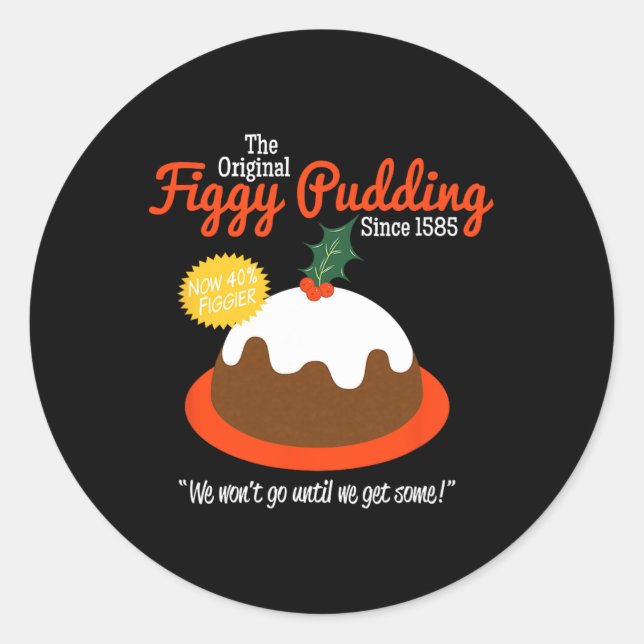 Sticker Rond Pudding Figy Rétro T Noël (Devant)