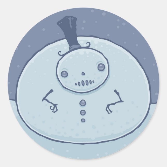 Sticker Rond Pudgy Snowman (Devant)