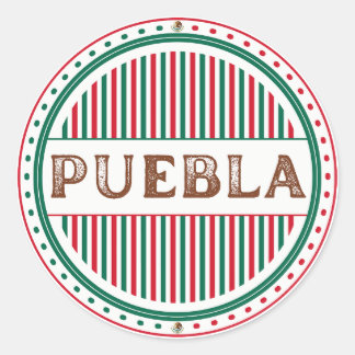 Sticker Rond Puebla City Pride Emblem – Mexican Identity