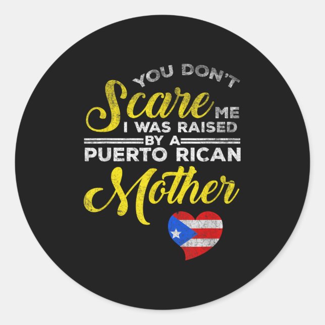 Sticker Rond Puerto Rican Funny Quote Puerto Rico Pride Distres (Devant)