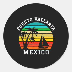 Sticker Rond Puerto Vallarta Mexique Chemise jumelée Vacat de f