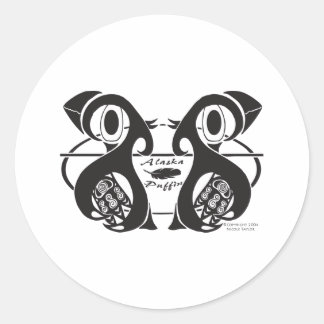 Sticker Rond Puffin de l'Alaska