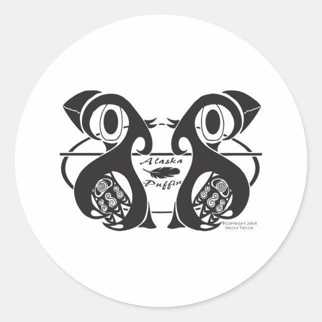 Sticker Rond Puffin de l'Alaska (Devant)