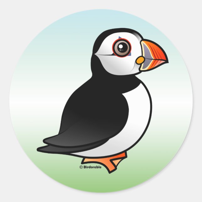 Sticker Rond Puffin de l'Atlantique (Devant)