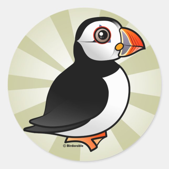 Sticker Rond Puffin de l'Atlantique (Devant)
