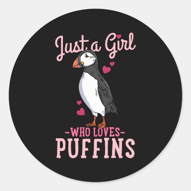 Sticker Rond Puffin Islande Juste Un Qui Aime Les Puffins (Devant)
